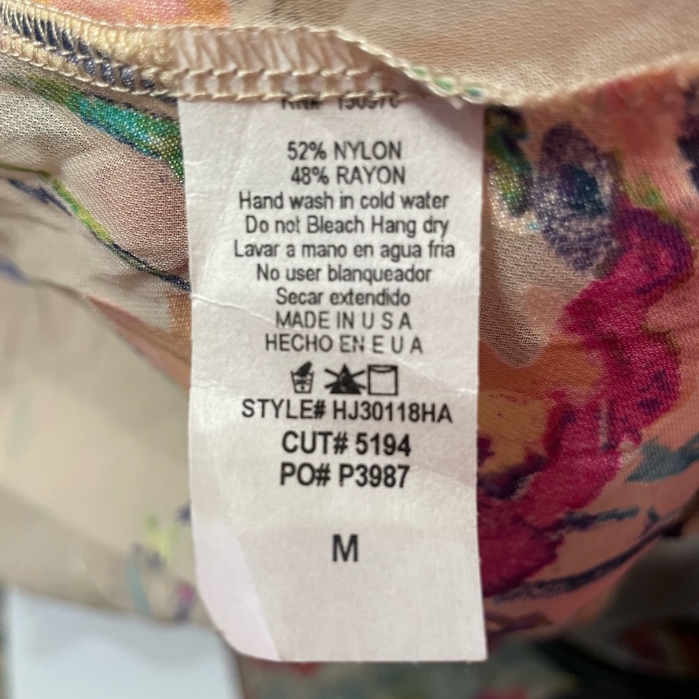 Floral Print Sheer Kimono With Roll tab Sleeves size M - Picture 4 of 9
